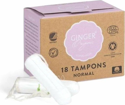 Tampona organik pa aplikator Ginger Organic Normal 18 copë