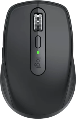 Maus Logitech MX Anywhere 3S Business, wireless, silent click, Logi Bolt USB receiver, Bluetooth LE, 200–8000 DPI, bateri e rikarikueshme, grafit