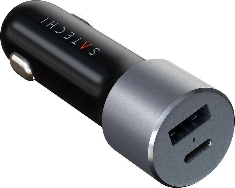 Karikues për veturë Satechi KFZ, USB-A/USB-C, zi/hiri
