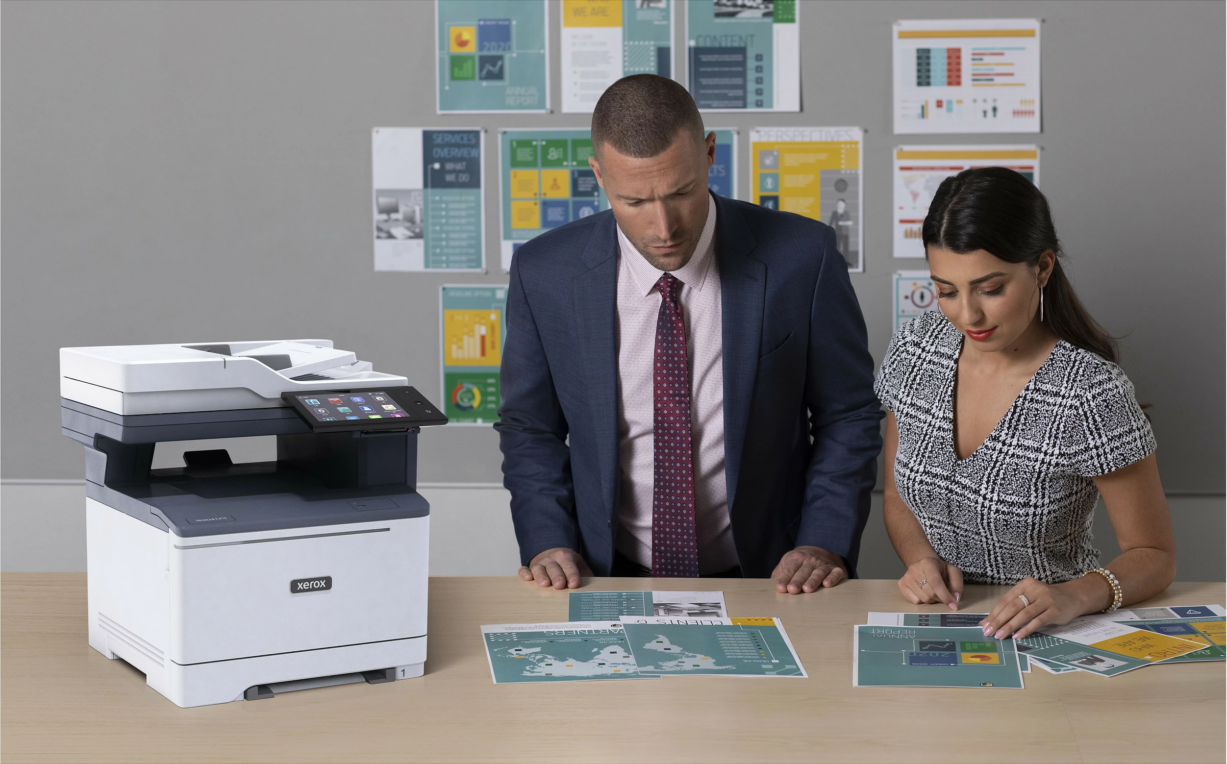 Printer multifunksional Xerox VersaLink C415DN, USB/LAN, print/scan/kopje/fax, duplex, gri/blu