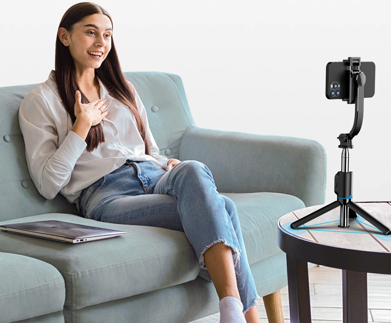 Selfie stick/tripod Dudao F18S 4-në-1 110 cm me Bluetooth dhe telekomandë, për celular, e zezë