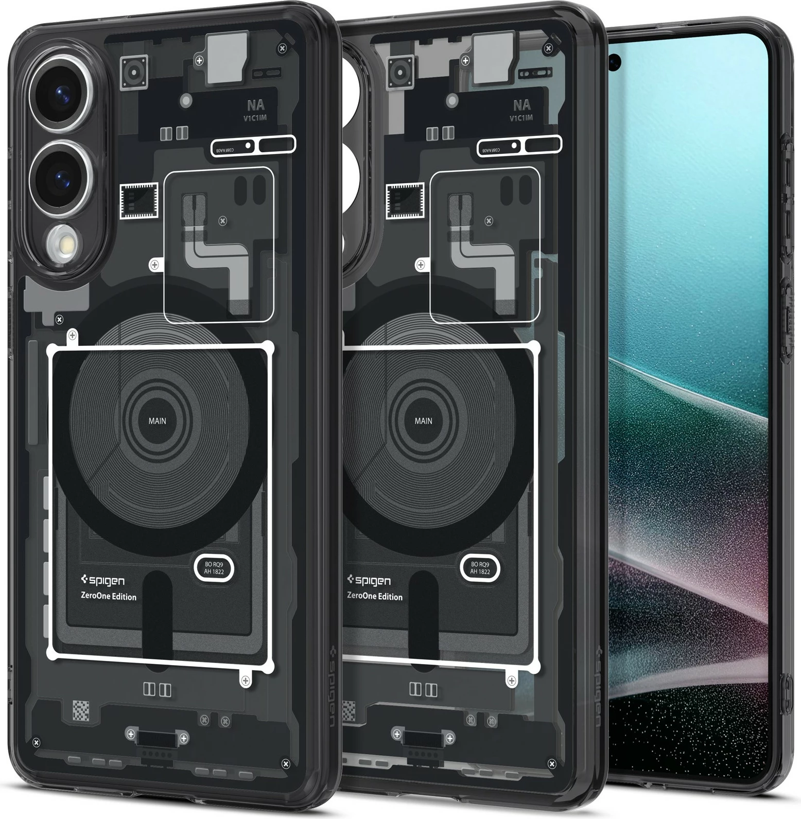 Mbështjellës Spigen Ultra Hybrid Mag për Samsung Galaxy S25 Edge, MagSafe, print teardown, i zi