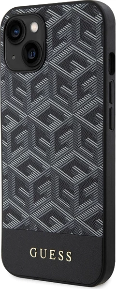Mbështjellës Guess GCube Stripes MagSafe për iPhone 15 / 14 / 13, i zi