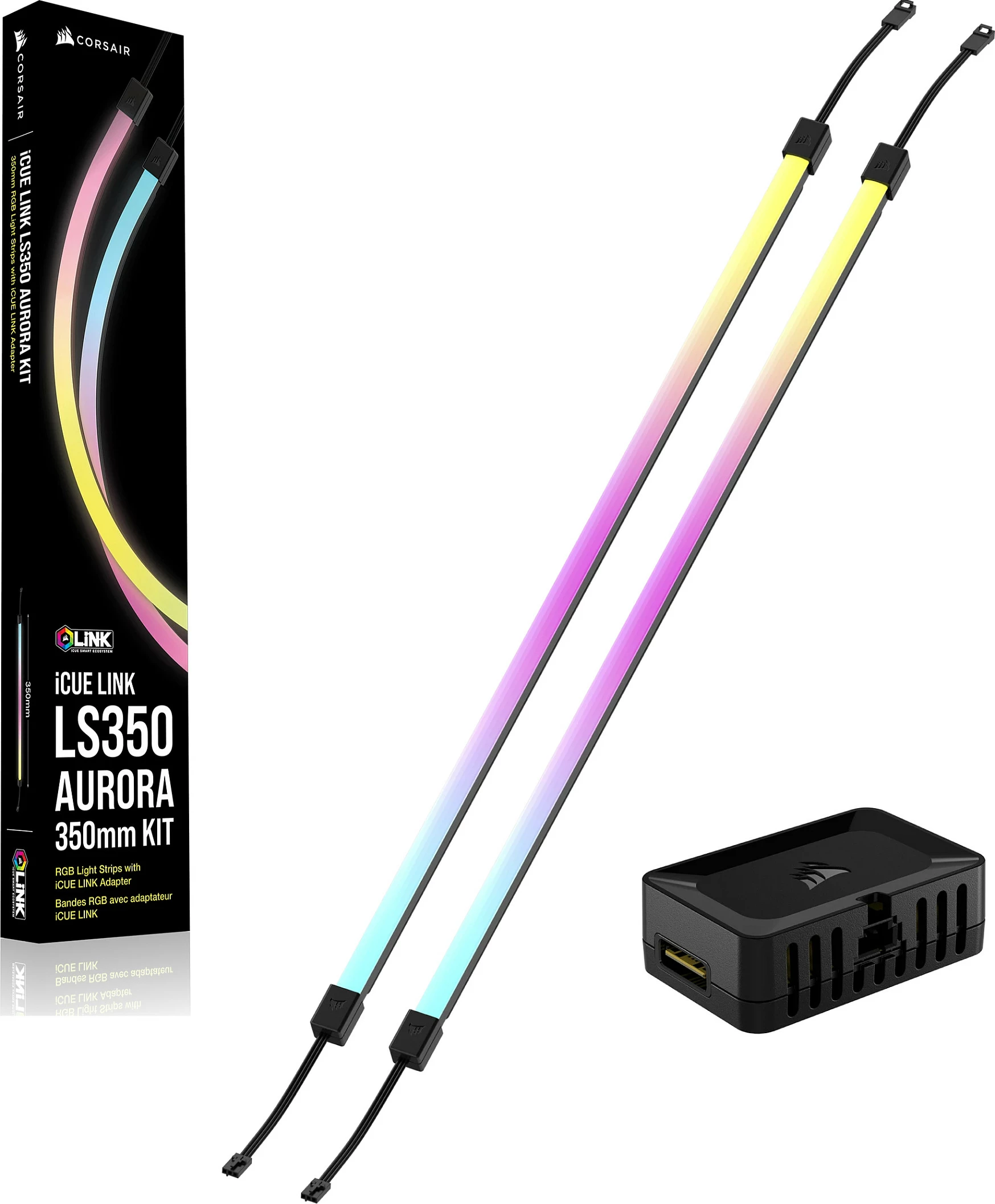 Kit ndriçimi RGB Corsair iCUE Link LS350 Aurora, 2x350mm, Multicolour, i zi
