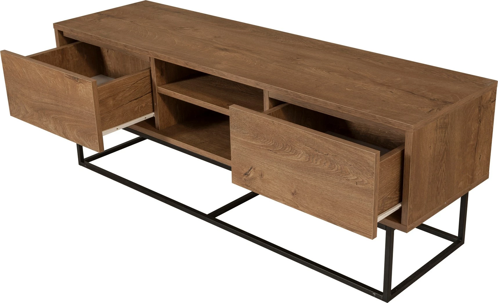 Set mobiljesh për dhomë dite, ngjyrë arrë dhe e zezë, Laxus Takım 3