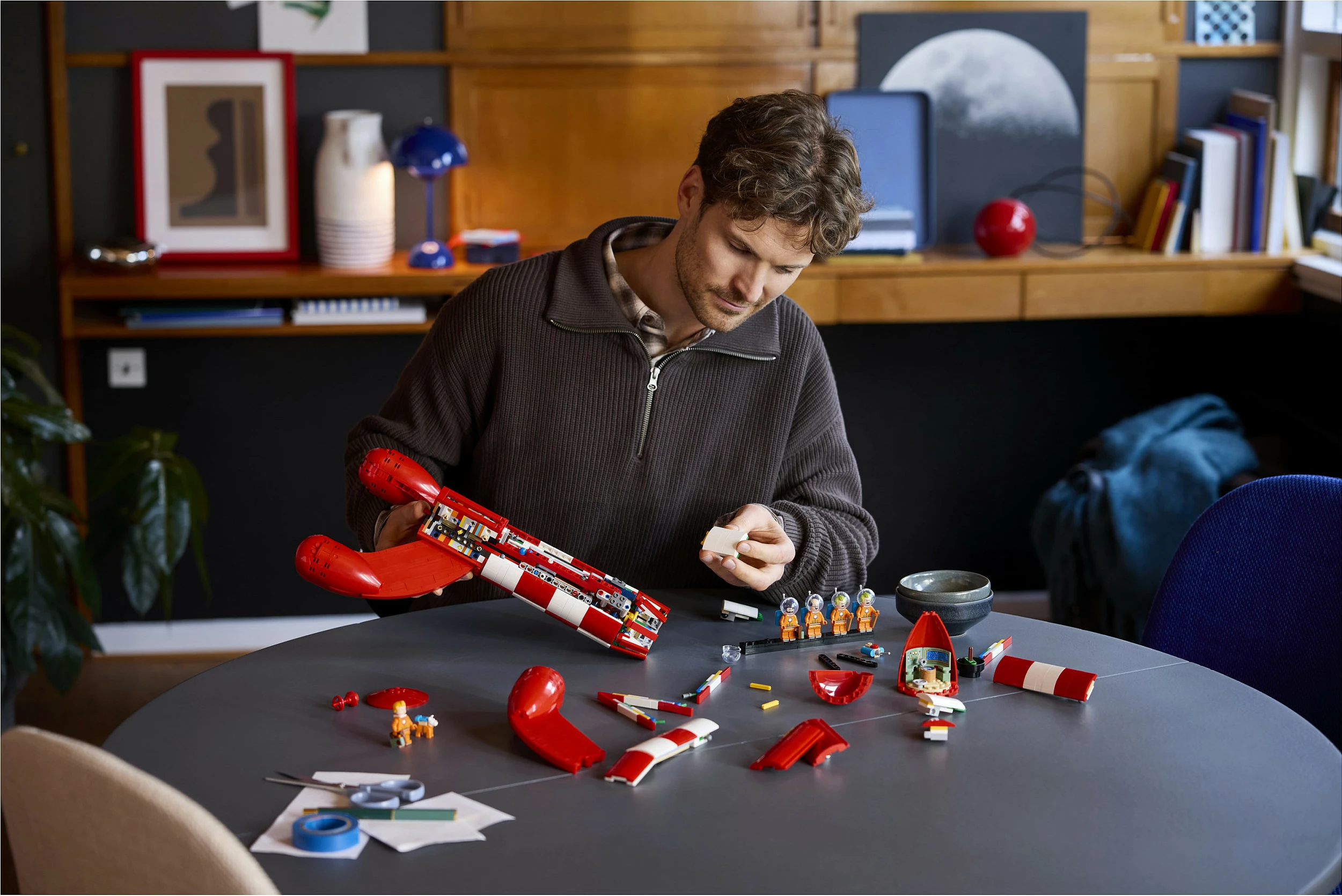 Set ndërtimi LEGO Ideas 21367 Tintin Moon Rocket, 1283 pjesë, 18+, multikolor