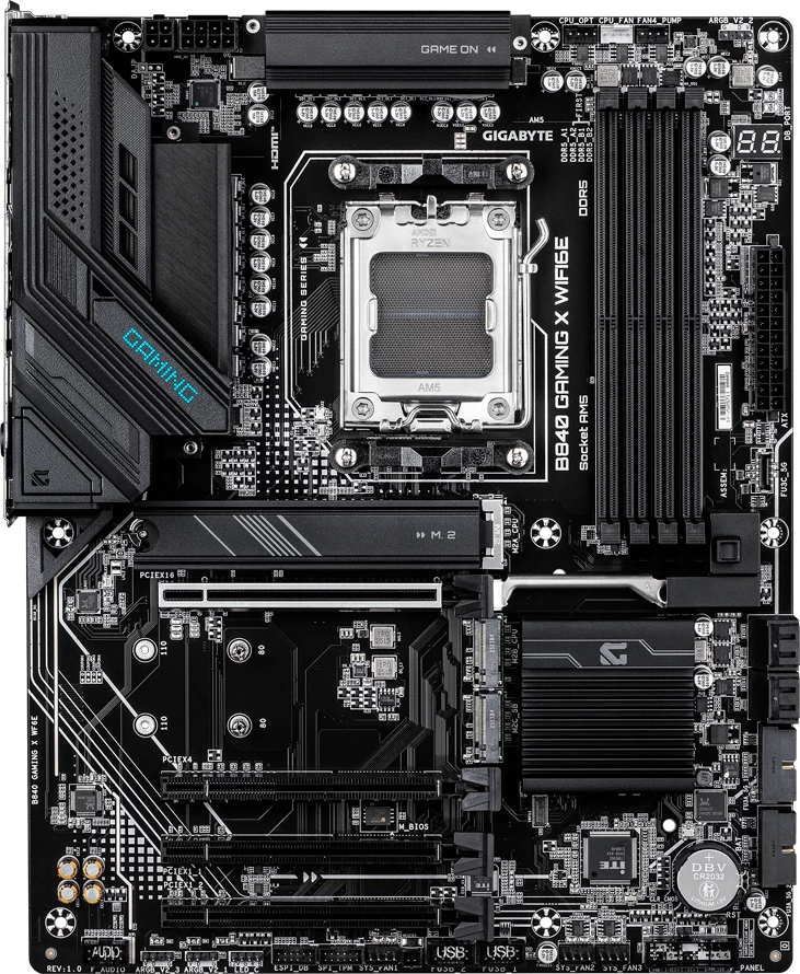 Pllakë amë GIGABYTE B840 Gaming X WiFi6E, AM5, 4x DDR5, mATX