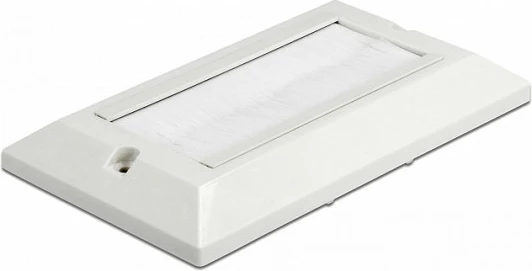 Mbulesë menaxhimi kabllosh DeLOCK 146 x 86 mm, brushë najloni, pa vida, e bardhë