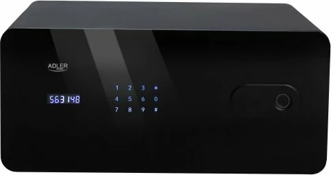 Kasafortë sirtar Adler AD 1044, 17 L, touch panel, kod + fingerprint + çelës emergjent, e zezë, set me 2 çelësa