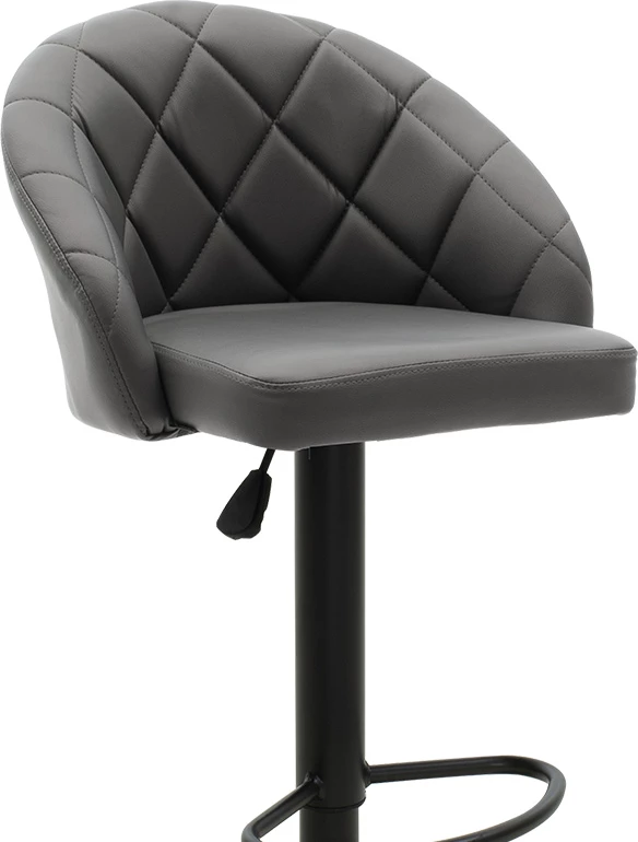 Karrige për bar Balina, lartësi e rregullueshme, ngjyrë e zezë pu-metal i zi, 52x53x109cm, set prej 2 copash