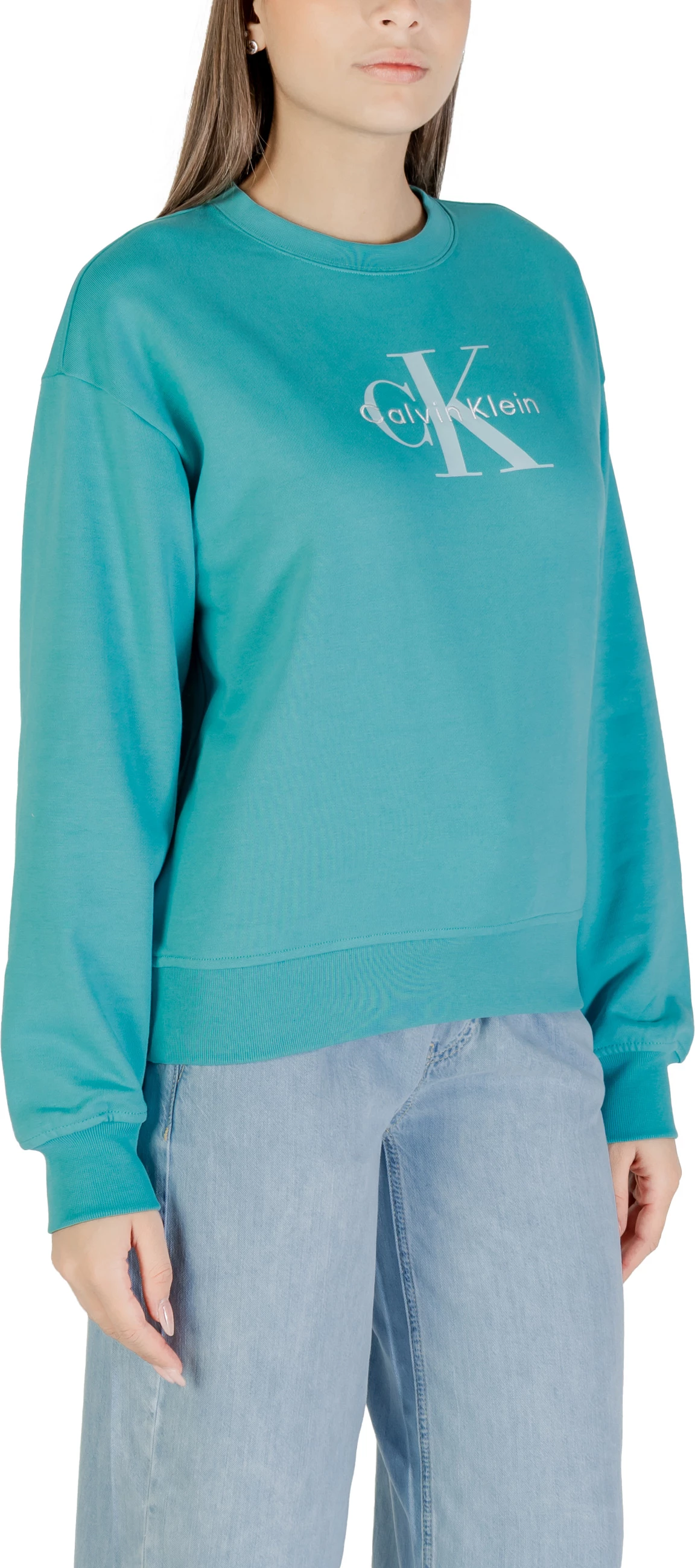 Duks për femra Calvin Klein Jeans LS Monologo French T LV047B234G, blu e çelët [Madhësia: M]