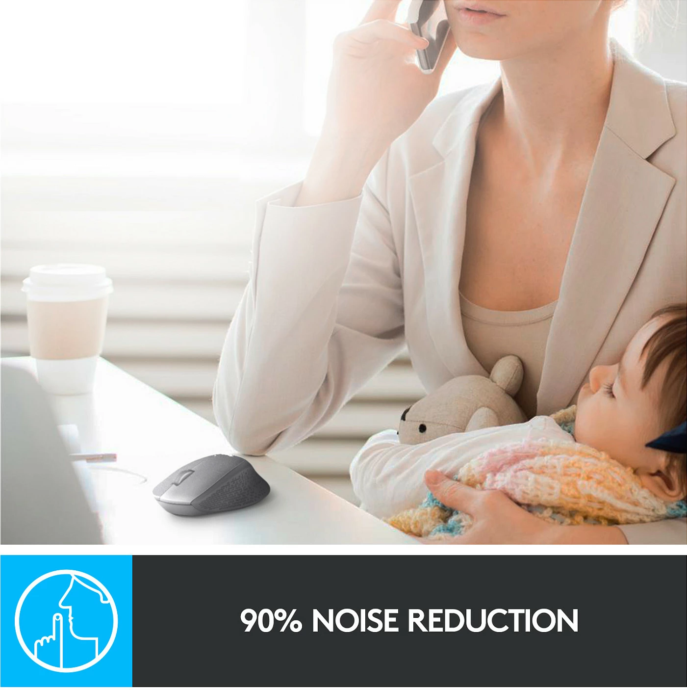 Maus Logitech M330 SILENT PLUS, Djathtas, Mekanik, RF Wireless, 1000 DPI, Kuqe