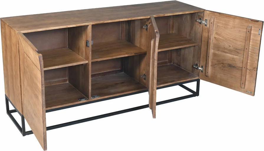 Bufe anësor Mingle, ngjyrë arre, 160x45x78