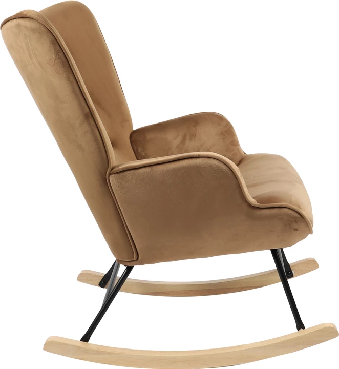 Karrige lëkundëse Georgia, pëlhurë kadife, ngjyrë natyrale, 75x71x95cm