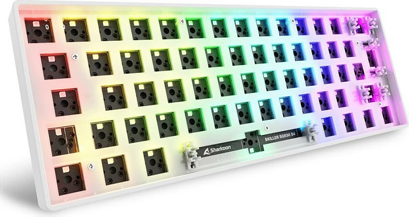 Tastierë Sharkoon SKILLER SGK50 S4, 60%, Wired USB, RGB, QWERTY (DE), e bardhë