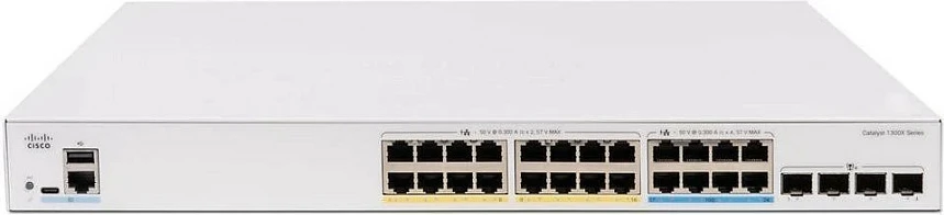 Switch Cisco Catalyst 1300X-24T-4X, L3 managed, 24x RJ-45 deri 10GbE, 4x 10G SFP28, Rack 1U, gri