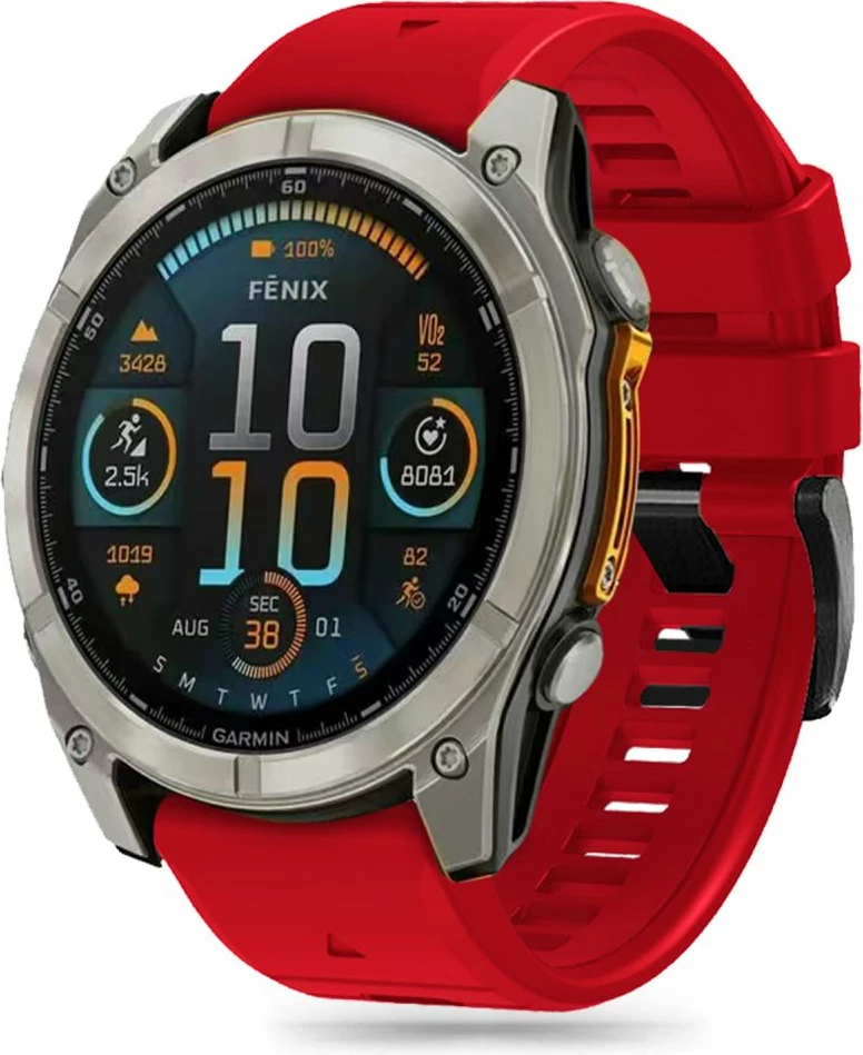 Rrip silikoni Tech-Protect për Garmin Fenix 5X/5X Plus/6X/6X Pro/7X/8, 51mm, Kuq
