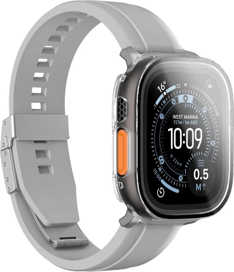 Mbrojtës ekrani xhami me mbështjellës, AmazingThing Radix FullGuard, për Apple Watch Ultra 3 49mm, transparent