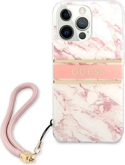 Mbështjellës Guess Marble Strap për iPhone 13 Pro Max 6.7", Rozë
