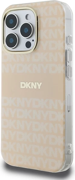 Mbështjellës DKNY Repeat Texture Pattern & Stripe MagSafe për iPhone 16 Pro, Rozë