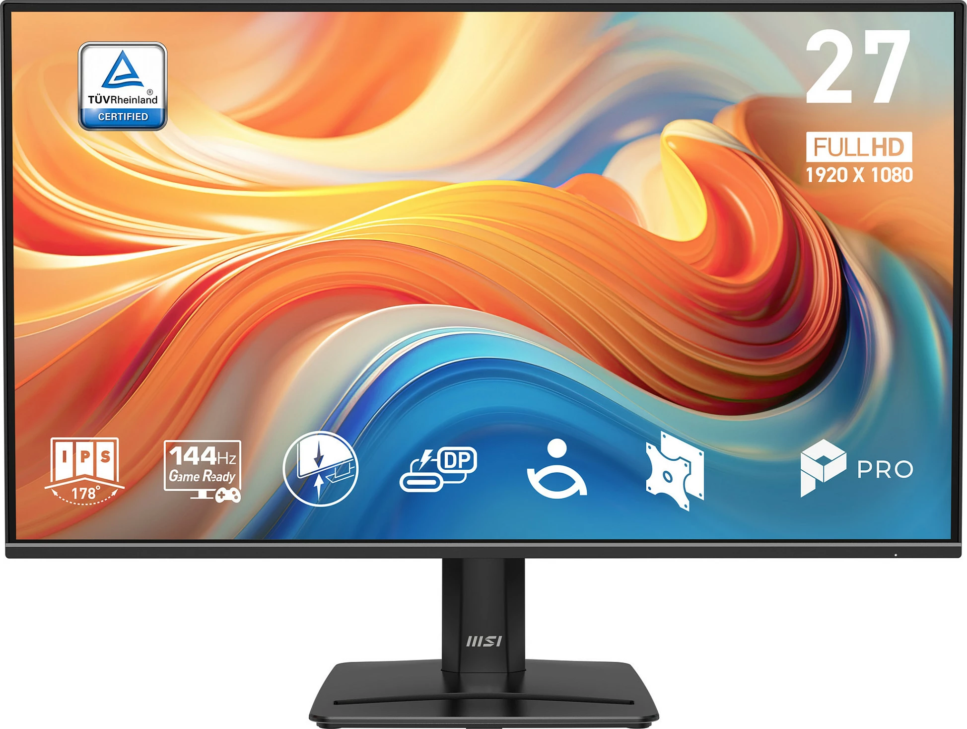 Monitor MSI PRO MP272 E14C, 27", Full HD IPS, 144Hz, HDMI/DisplayPort, i zi