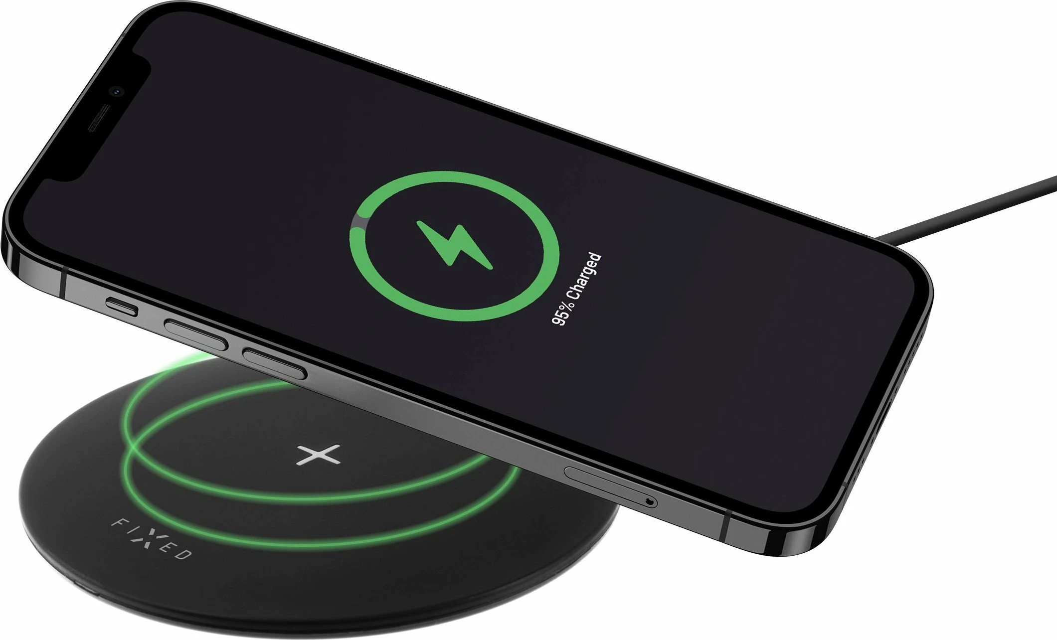 Karikues pa tela Fixed SlimPad 15W, kabllo USB-C 1m, i zi