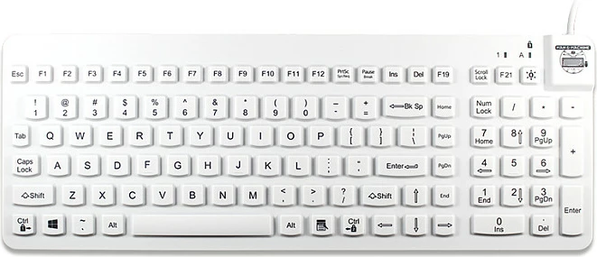 Tastierë higjienike ManMachine Really Cool DE, USB, full-size, IP68, layout gjerman, e bardhë