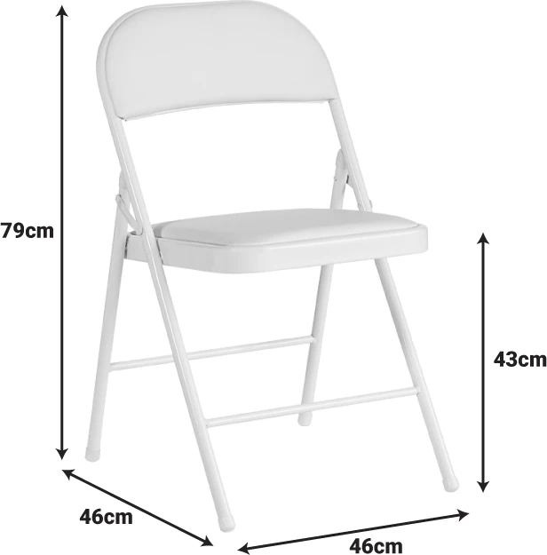 Karrige palosëse Niro, pu dhe metal, ngjyrë e bardhë, set prej 4 copash, 46x46x79cm