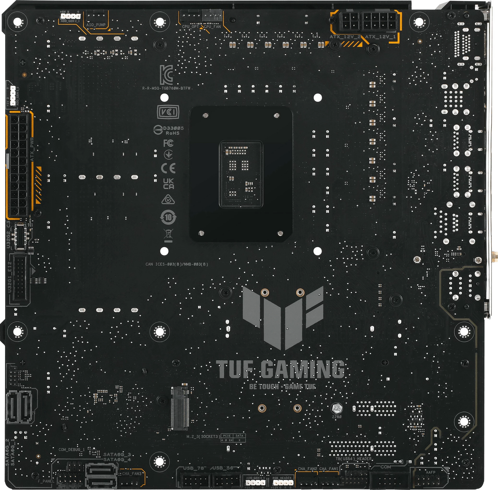 Pllakë amë ASUS TUF GAMING B760M-BTF WIFI, Intel, LGA 1700, DDR5, micro ATX