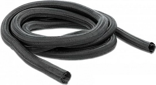 Mëngë e thurur për kabllo DeLOCK, self-closing, 10 m x 16 mm, poliester, e zezë