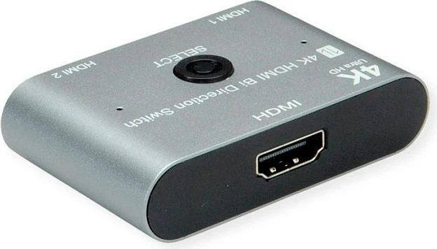Switch HDMI VALUE 14.99.3588, 4K 60Hz, bi-direksional, 3 porta, zi/argjend