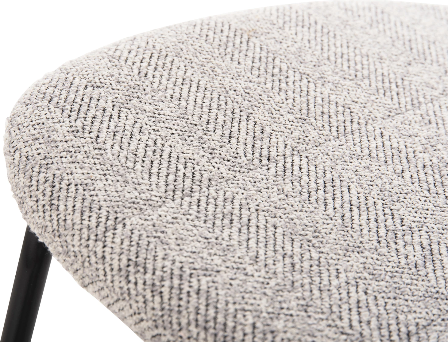 Karrige ngrënieje DORY FH9855.03 kornizë metalike në të zezë, pëlhurë në gri të lehtë 48,5x61x76H cm., set prej 4 copë