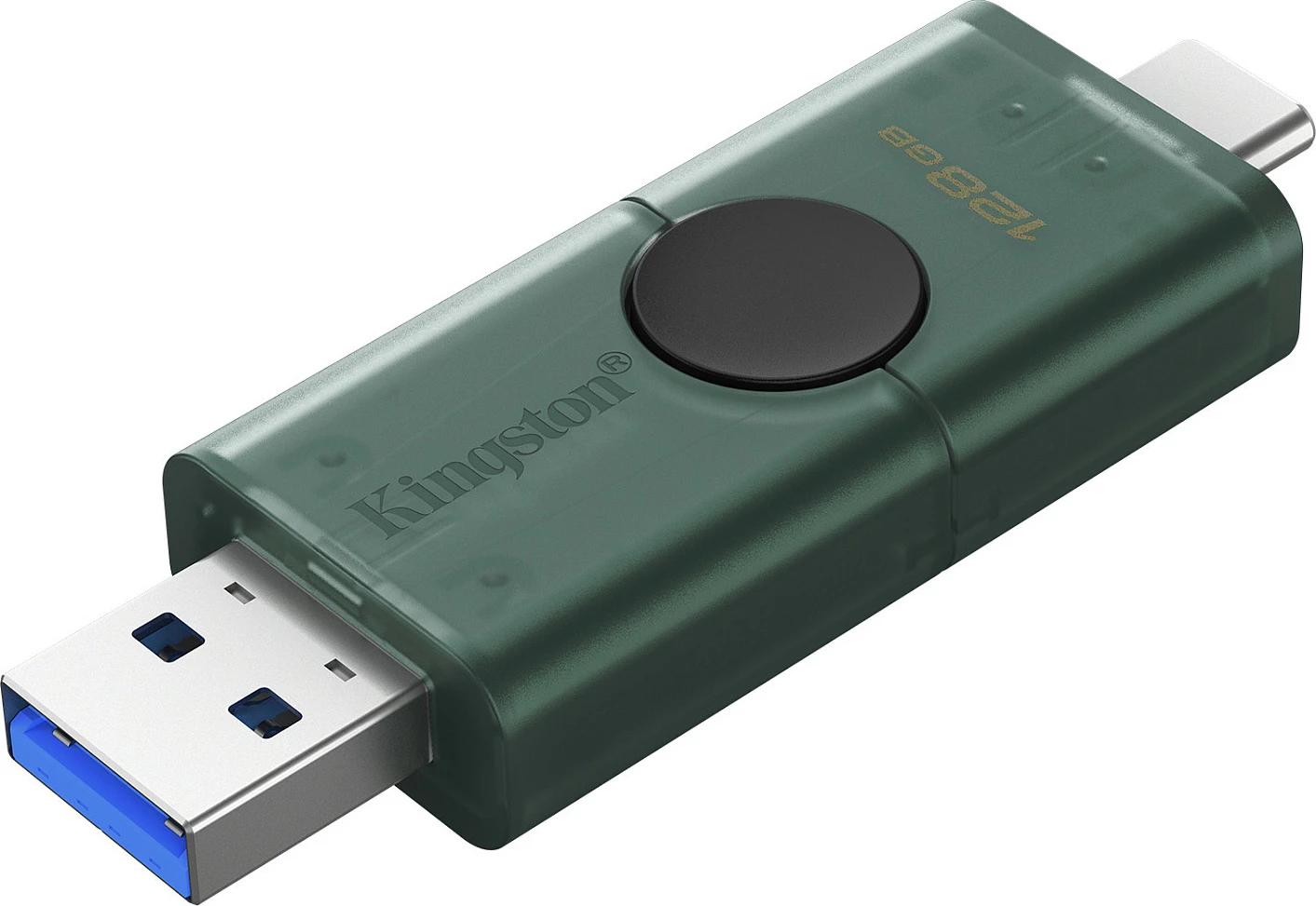 USB fleškë Kingston DataTraveler DuoG2 128GB, USB-A/USB-C, USB 3.2 Gen 1, zi/gjelbër