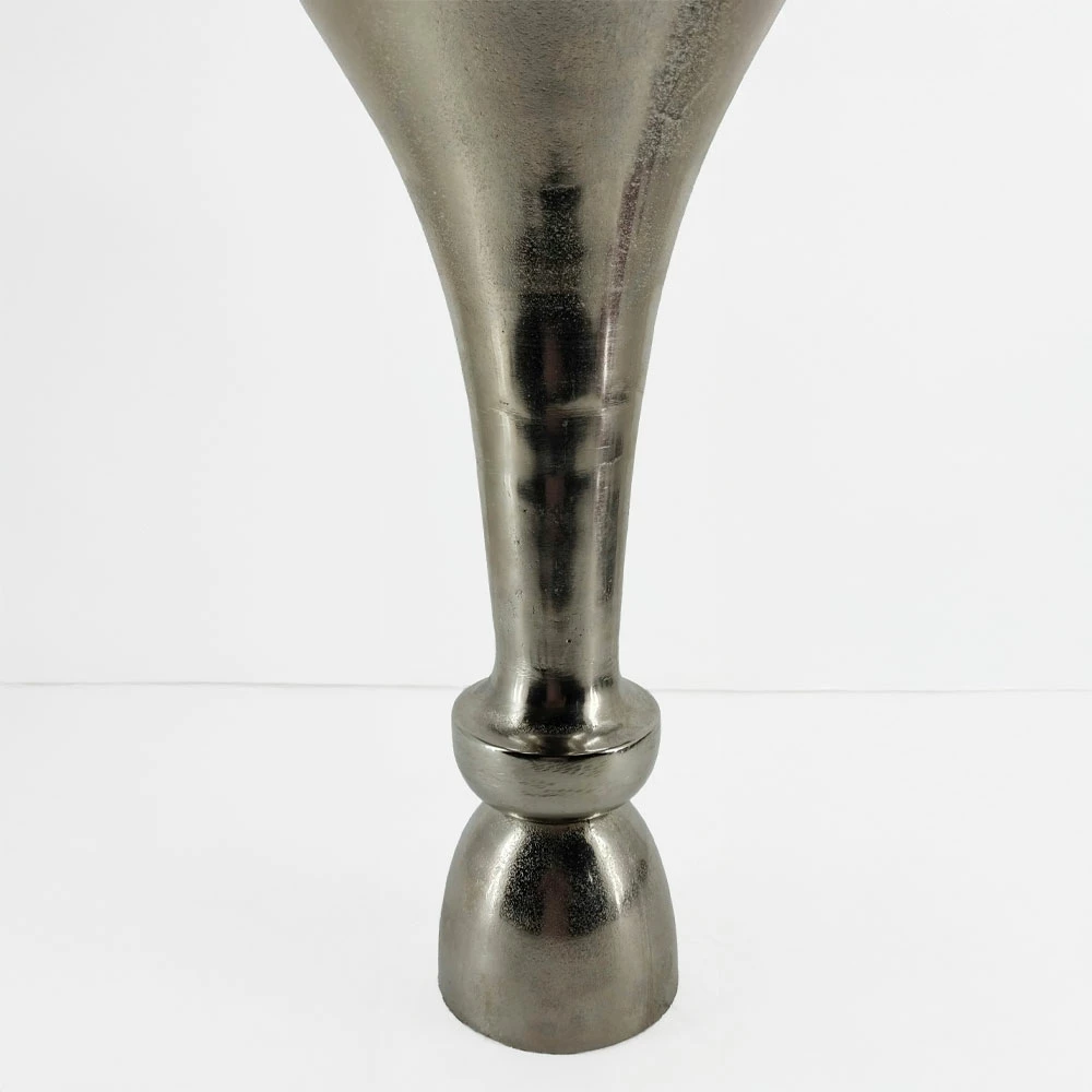 Vazo Luxor, alumin, ngjyrë argjendi-nikel, 23x23x50cm
