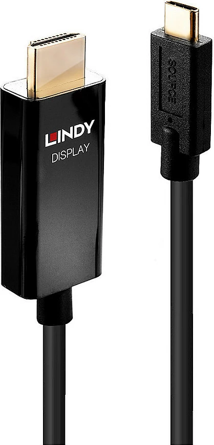 Kabllo adapter LINDY USB-C në HDMI, 2m, 4K@60Hz, HDR, e zezë