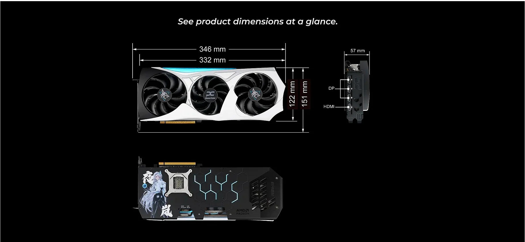 Kartelë grafike PowerColor Radeon RX 9070 XT Hellhound REVA, 16GB GDDR6, 256-bit, PCIe 5.0, e bardhë