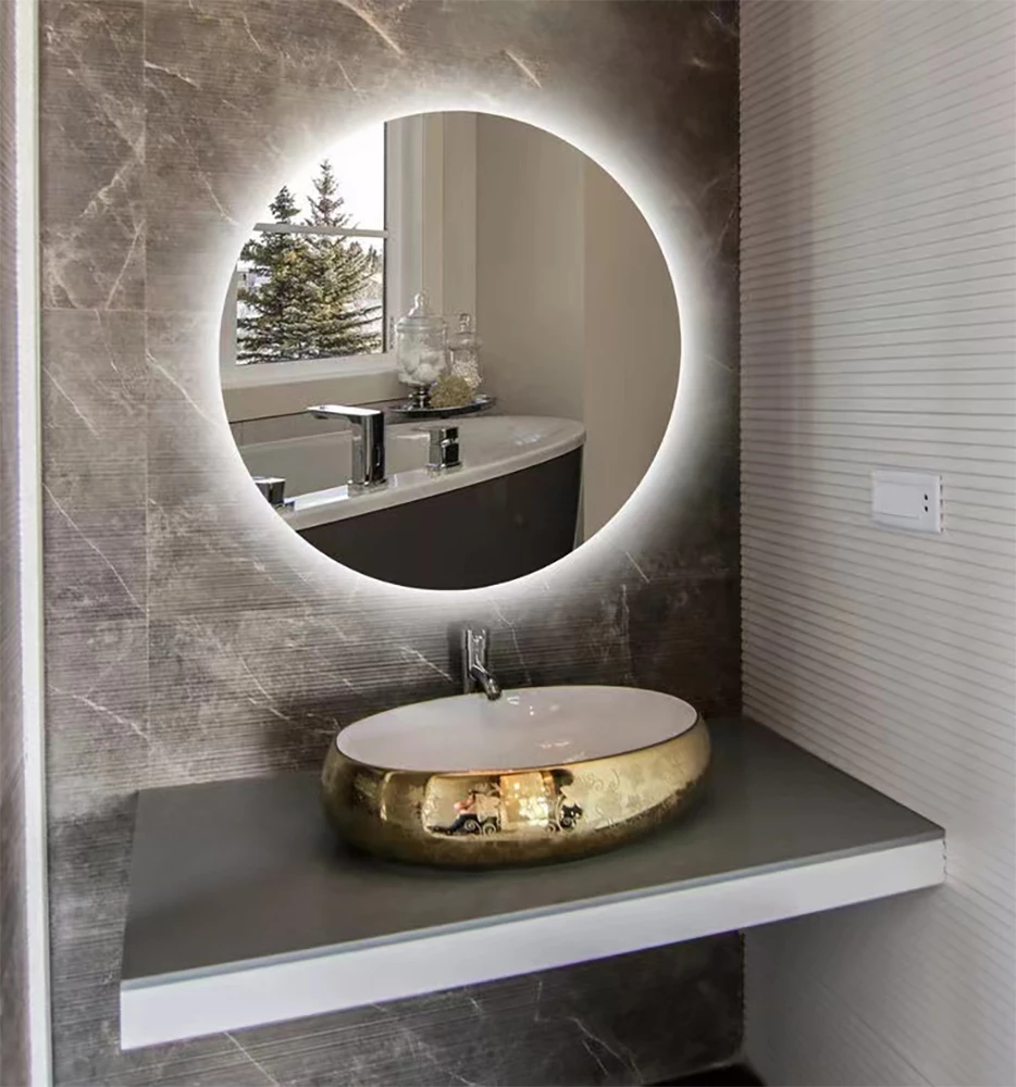 Pasqyrë LED, dizajn rrethor, 60x60x5cm