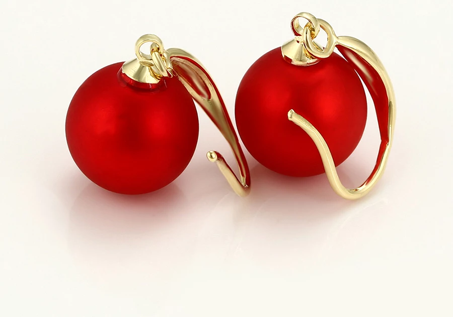 Vathë të praruar në ari 14 karatësh me gurë sintetik V14KGS, ari/kuq