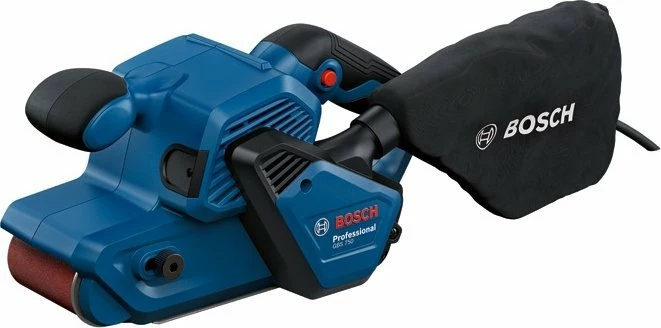 Lëmues rripi Bosch GBS 750 850W, 75x533mm, me kontroll shpejtësie, blu, me qese pluhuri