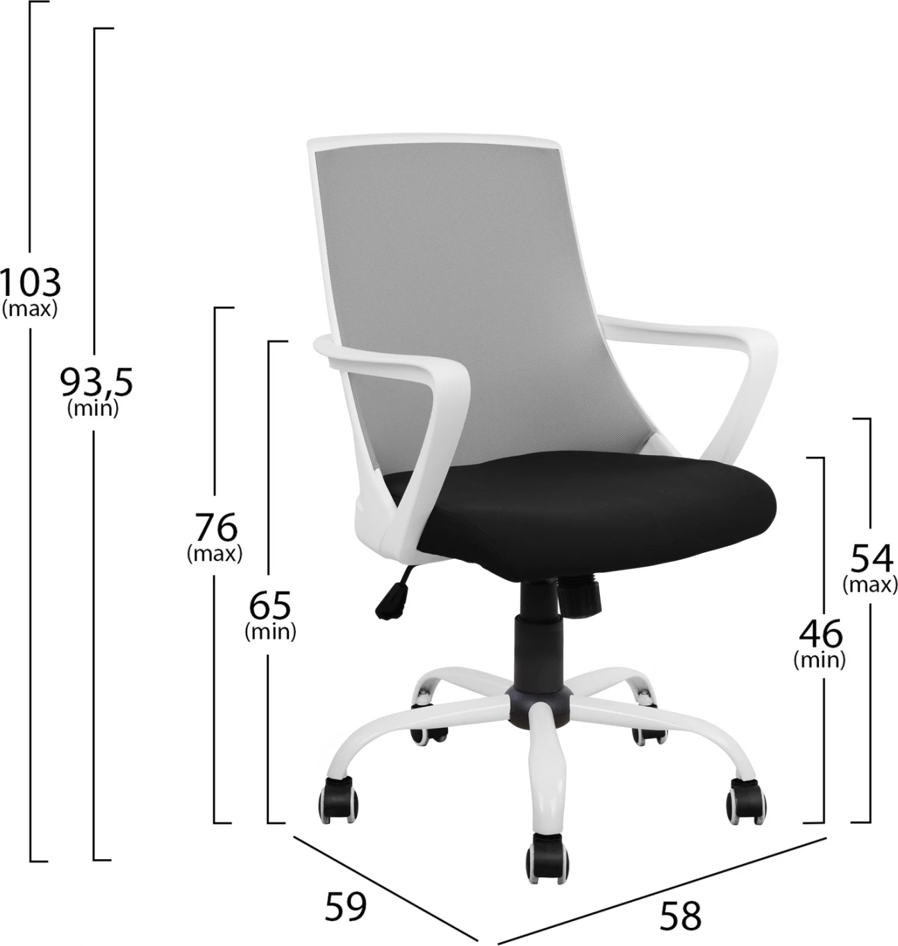 Karrige për zyre MALFOI FH1053.21, hiri