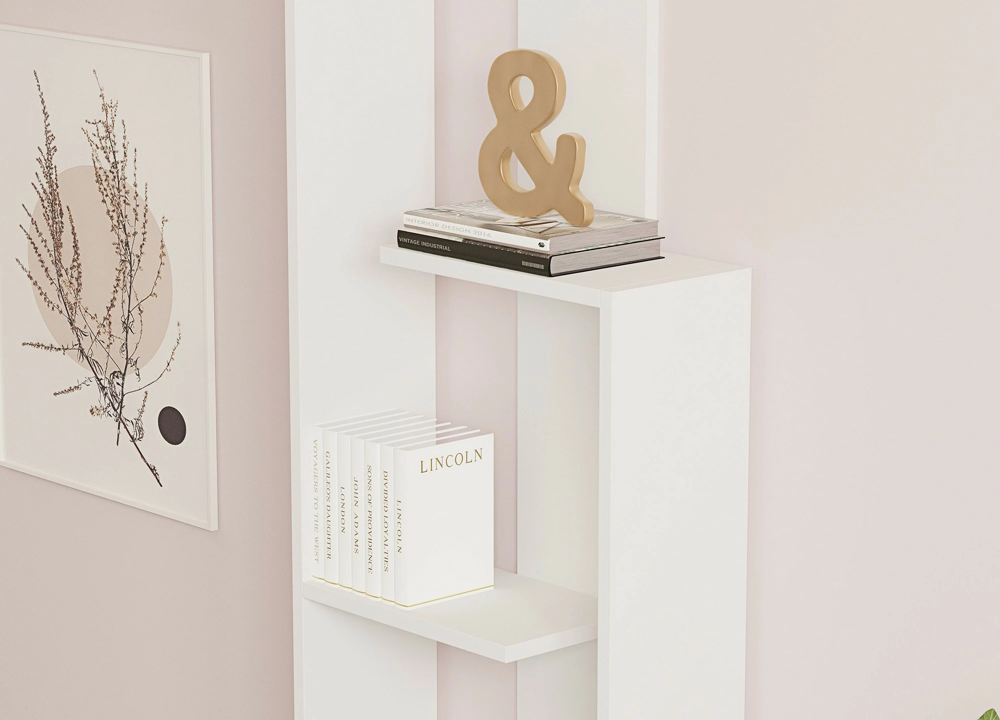 Raft librash Hanah Home, Wand, i bardhë