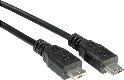 Kabllo USB ROLINE Micro-USB A në Micro-USB B, 1.8 m, USB 2.0, e zezë