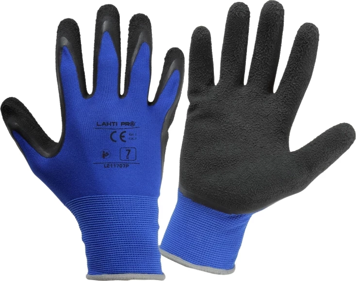Doreza pune LAHTI PRO L211711K, 2XL (Nr. 11), latex/nylon, zi/kaltër