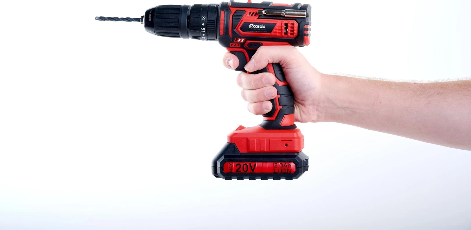 Kaçavidë/spiralë pa kabllo Casals CID2050B, 20V, 1 bateri, e zezë-kuqe