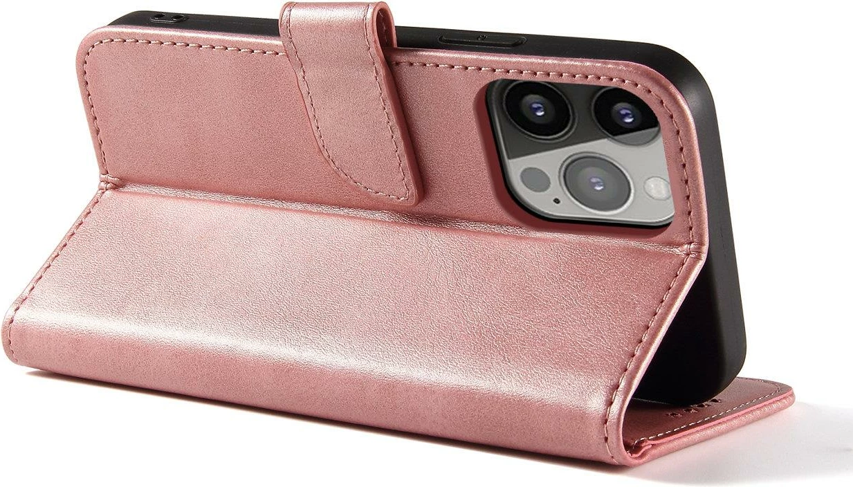 Mbështjellës Hurtel Magnet Case për iPhone 14 Pro Max, portofol, qëndrim, rozë
