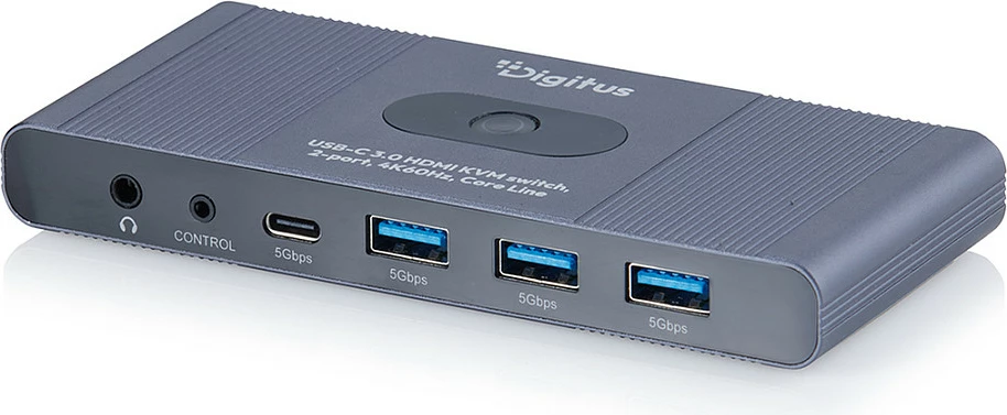 Docking stacion USB-C Digitus Coreline, 3x HDMI, 3x USB-A, 4K@60Hz, gri