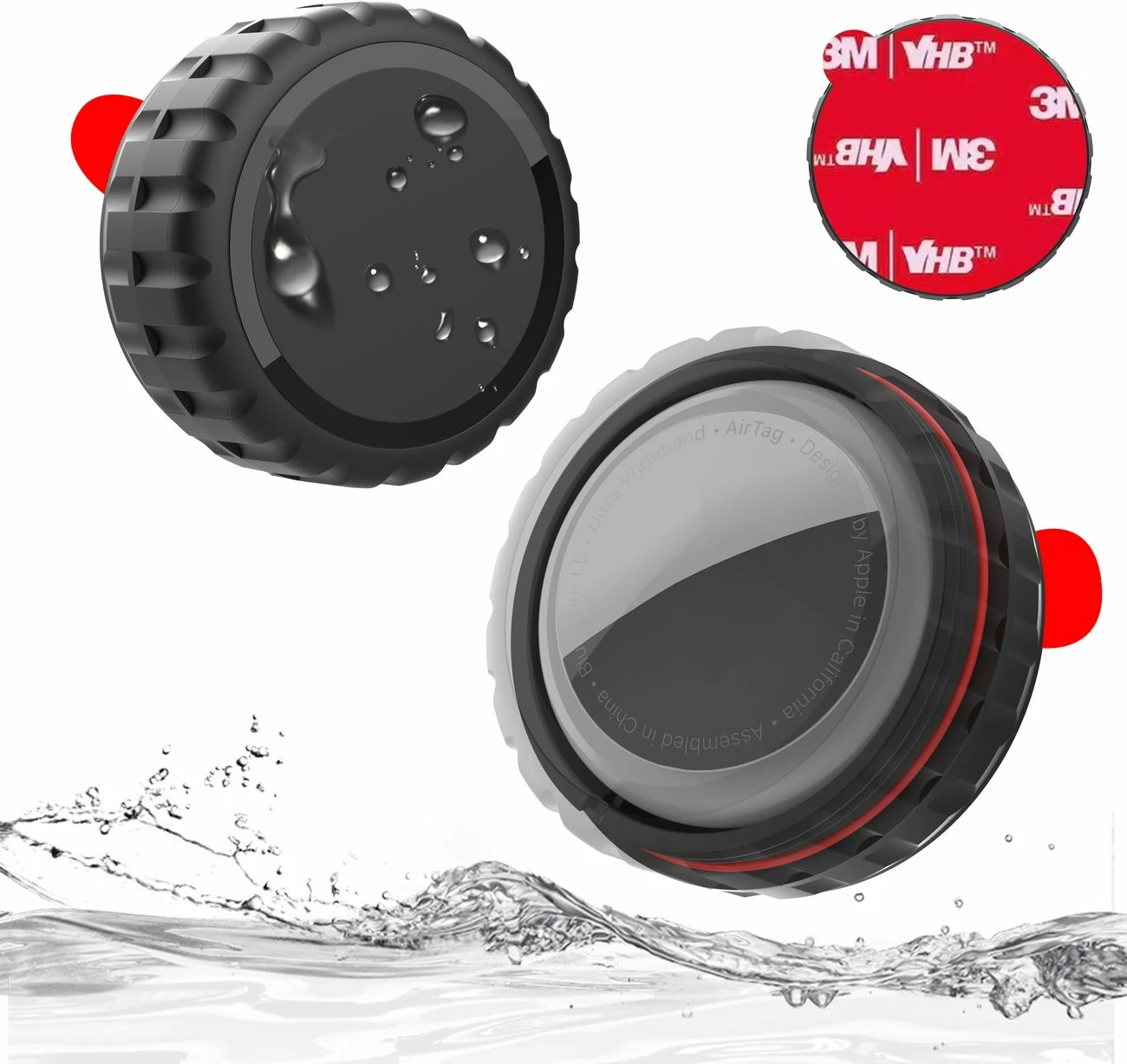 Mbështjellës Hurtel për Apple AirTag, WAT-48-0Y2S, 4 copë, i zi