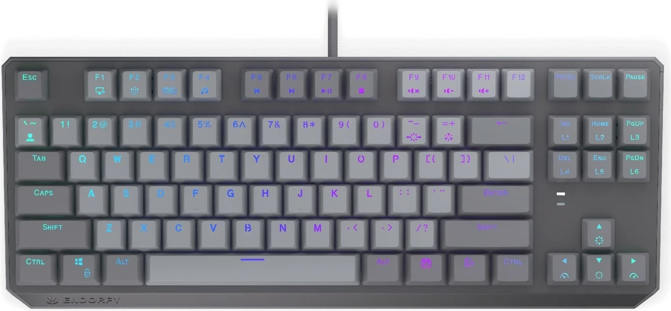 Tastierë mekanike Endorfy Thock V2 TKL, RGB, 80%, Hot-Swap, USB-C, gri