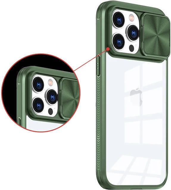 Mbështjellës ONASI Lens Cover MPN 18236 për iPhone 11, silikon i hollë me grip, transparent/jeshile