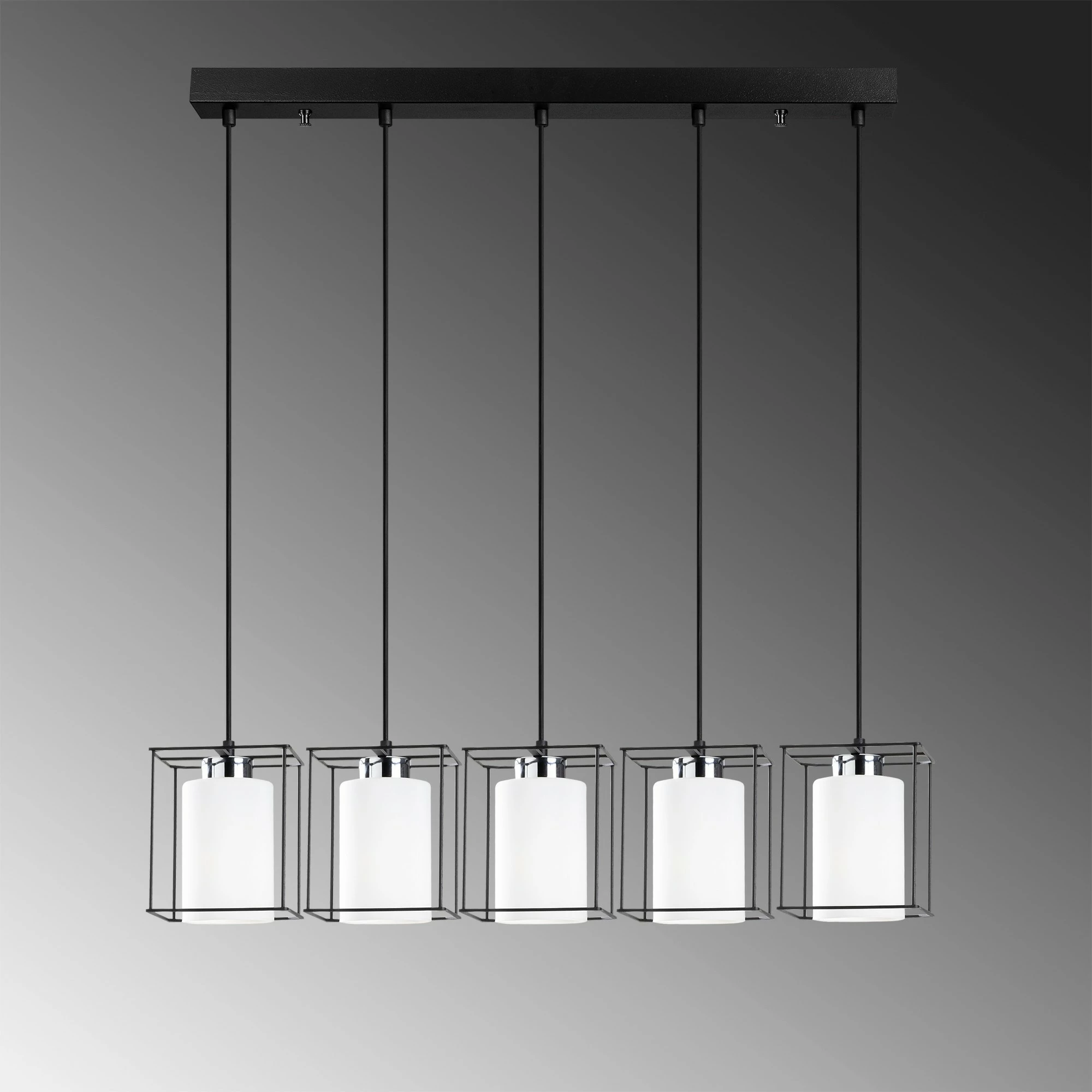 Llambadar Opviq Swank, i zi, 5 llampa, 85x113cm